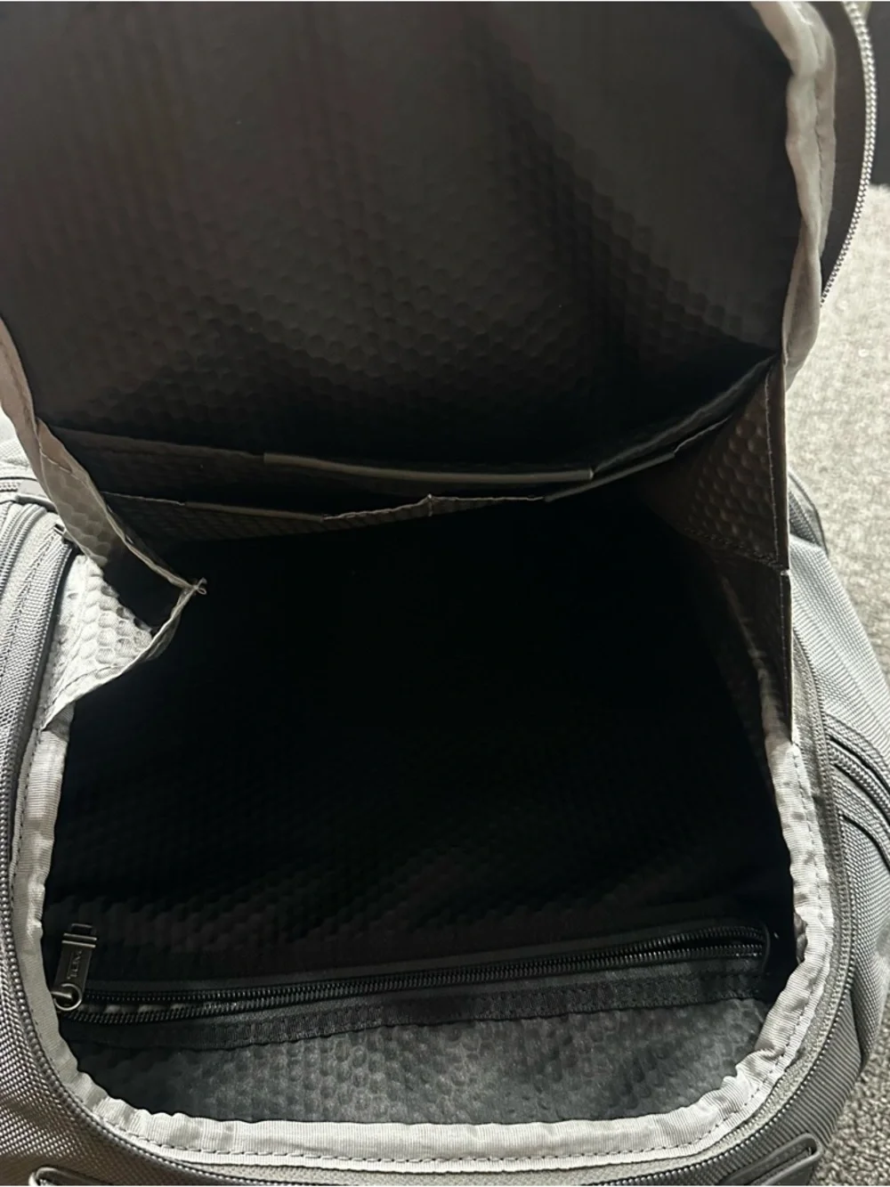 Tumi Black Nylon Backpack with Leather Trim